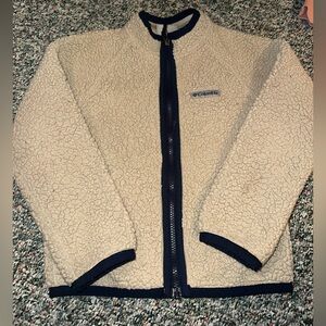 Columbia Beige and Navy Fleece Jacket